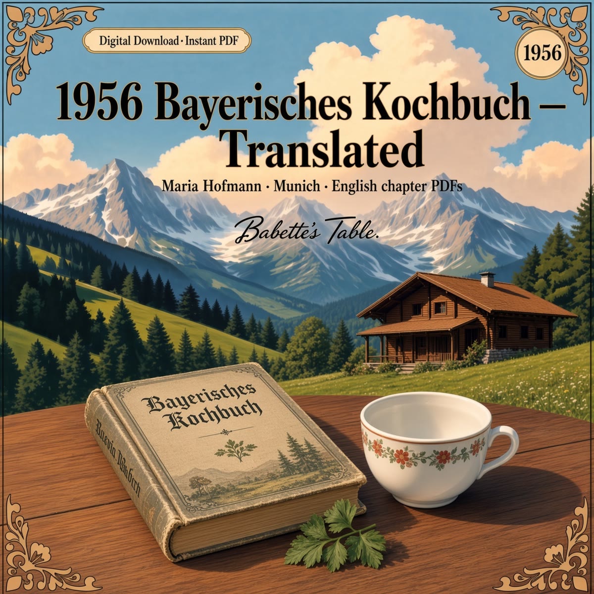 Babette's Table cover for Bayerisches Kochbuch English PDF — Maria Hofmann 1956 Bavarian cookbook translation